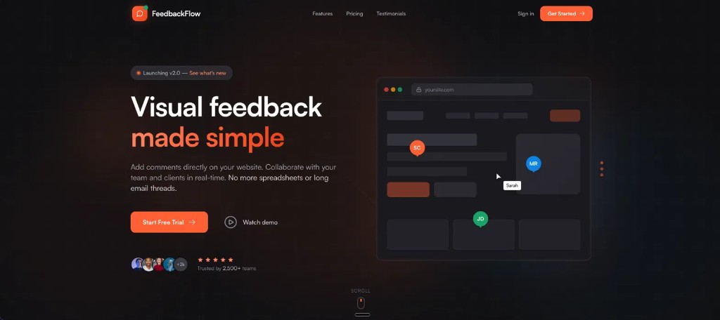 FeedbackFlow feedback widget product screenshot